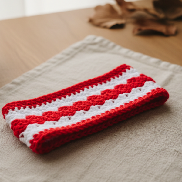 Winter head bands red and white - Stitched Creations