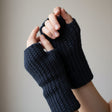 Fingerless Gloves dark blue - Stitched Creations