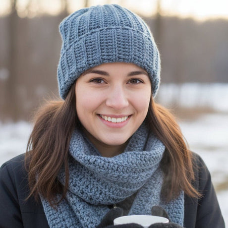 Stylish winter hat and scarf set handmade - Stitched Creations