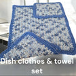 Unique Design dish towel with two dish clothes - Stitched Creations