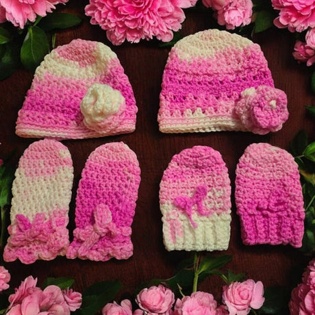 Newborn hat and mitten set - Stitched Creations