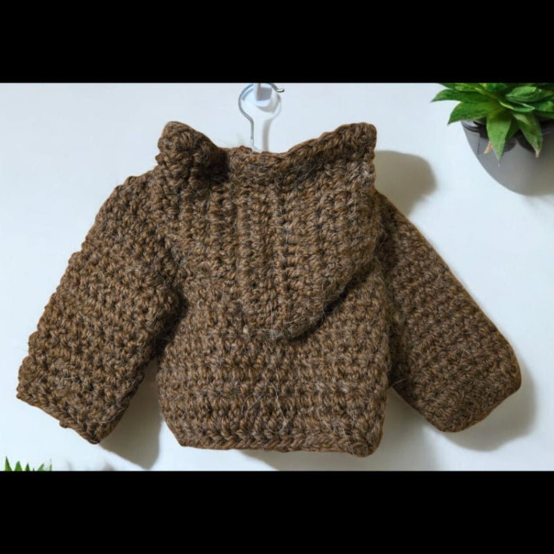 Newborn hooded cardigan - Stitched Creations