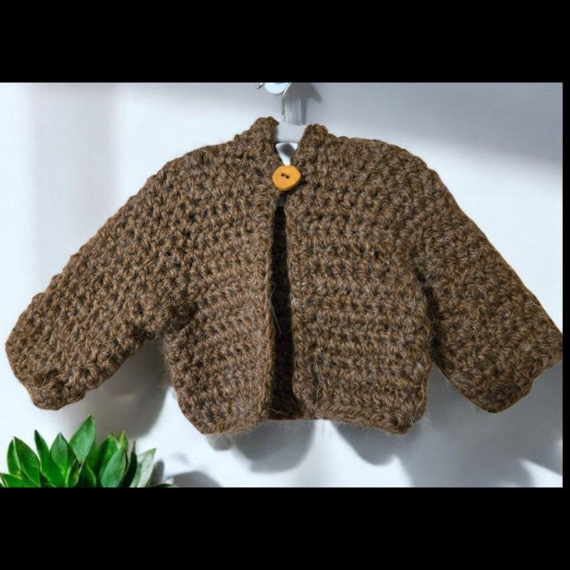 Newborn hooded cardigan - Stitched Creations