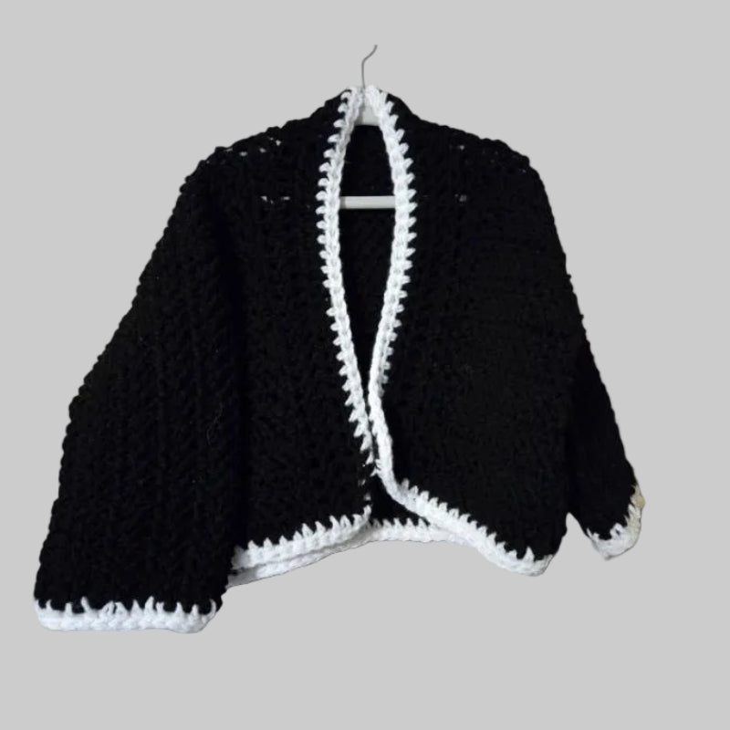 Toddler cardigan black and white - Stitched Creations