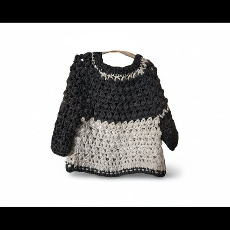 Toddler pull over sweater black and white - Stitched Creations