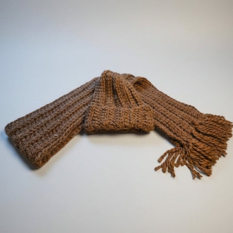 Winter handmade hat and scarf set - Stitched Creations