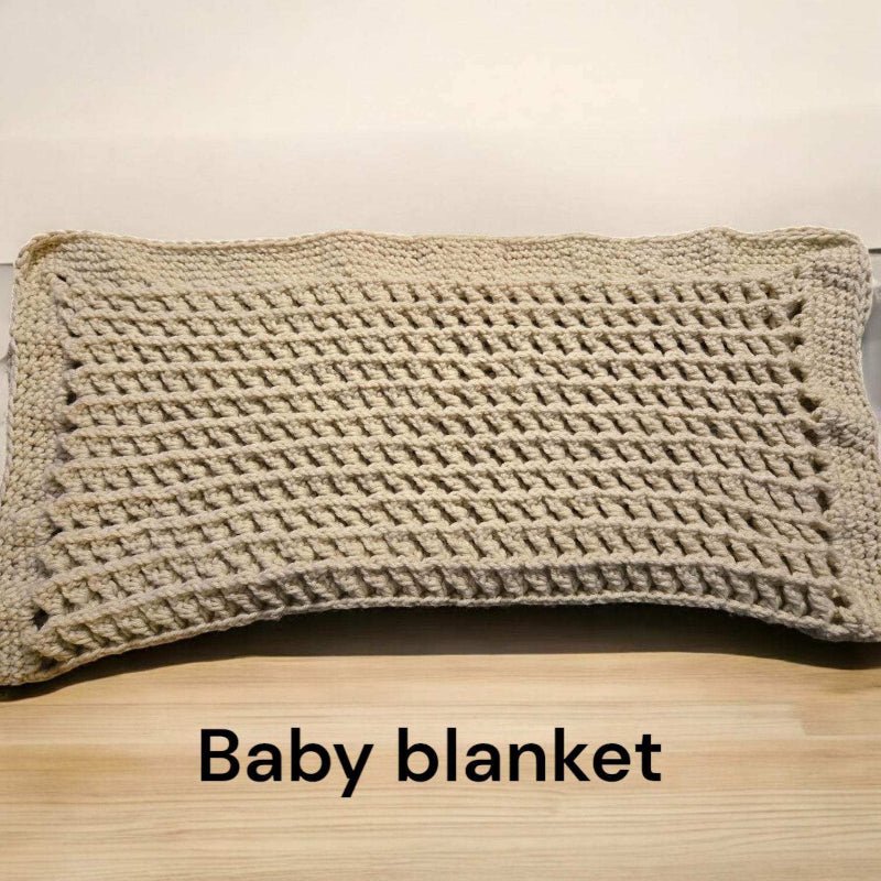 Baby blanket handmade/crib blanket tan - Stitched Creations