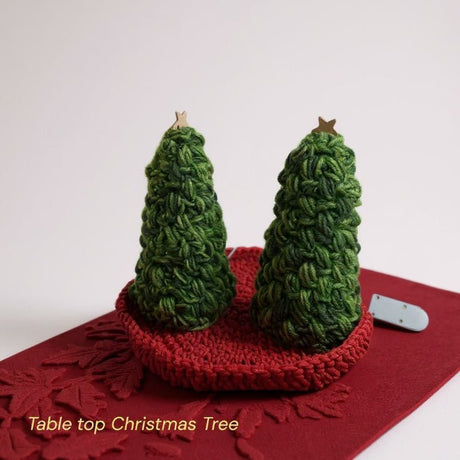 Table to Christmas tree with twinkle lights - Stitched Creations