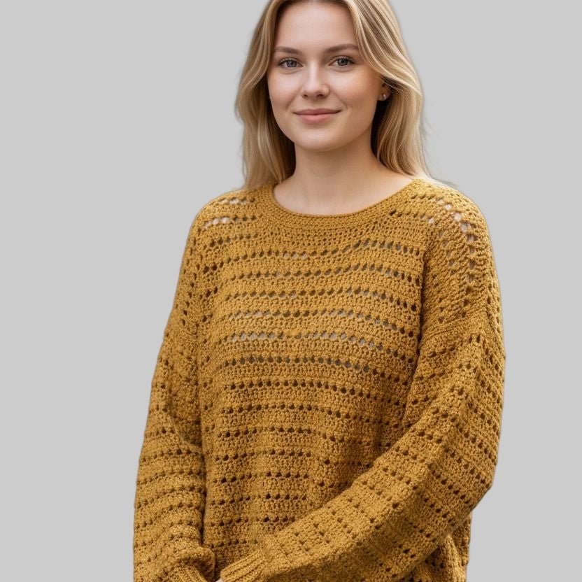 Pull over sweater handmade unique design - Stitched Creations
