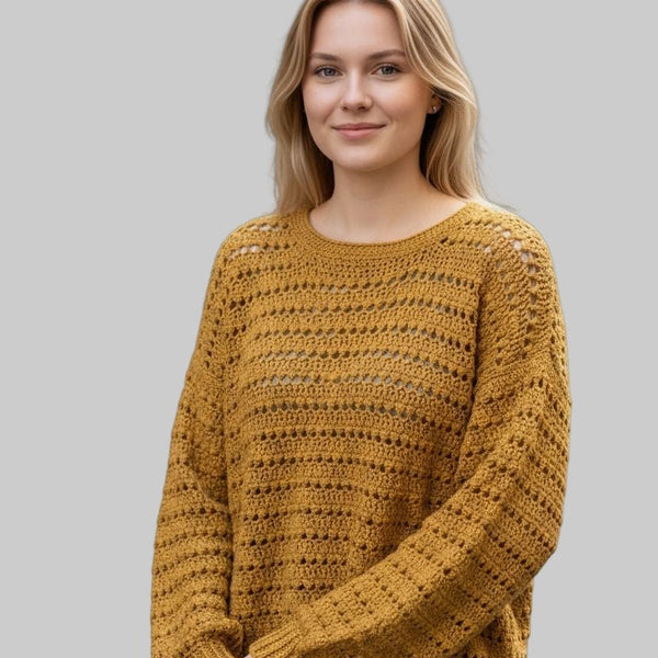 Pull over sweater handmade unique design - Stitched Creations