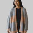 Handmade Crochet Cardigan Sweater - Coral Gray Long Sleeve Women's Cardigan - Stitched Creations