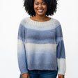 Handmade sweaters pull over color in blues - Stitched Creations
