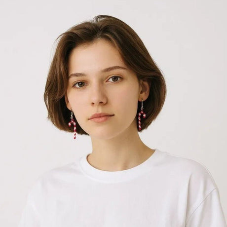 Fun holiday Christmas earrings - Stitched Creations
