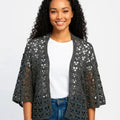 Handmade Crochet Shawl Wrap, Light Gray