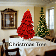 Crocheted Red tabletop Christmas Tree - Stitched Creations