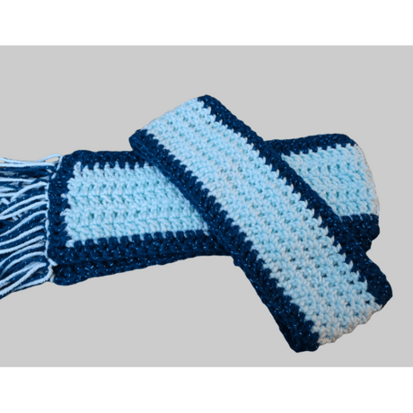 Handmade Youth Crochet Winter Scarf & Headband Set - Stitched Creations