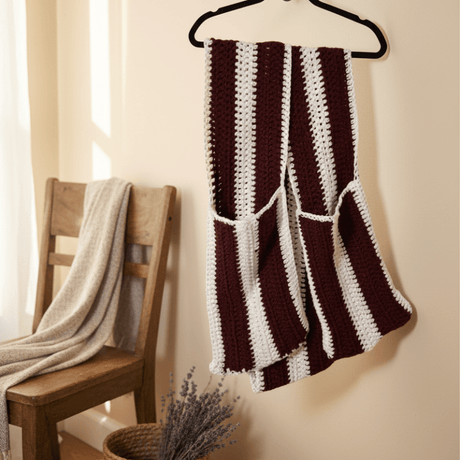 Handmade large winter scarf with pockets - Stitched Creations