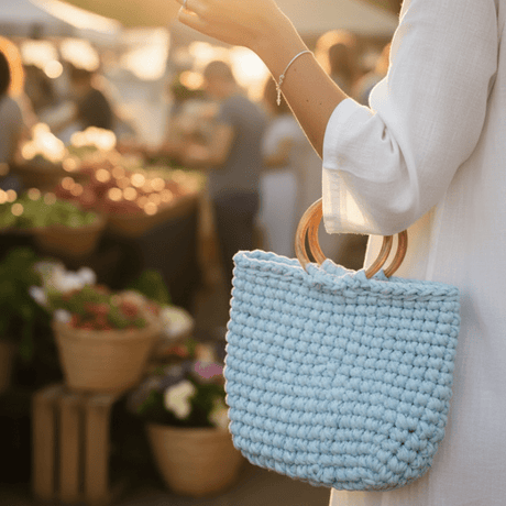 Summer purse with handles handmade - Stitched Creations