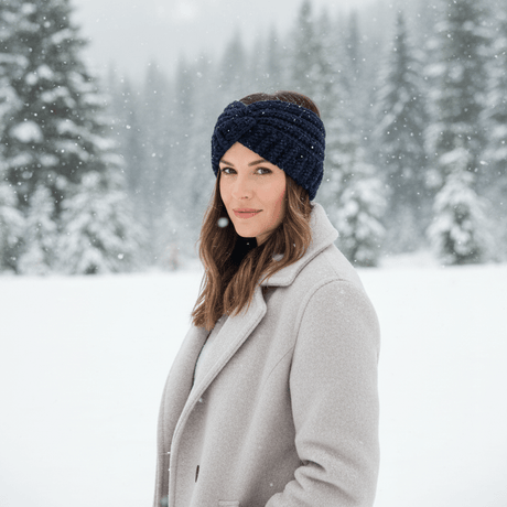 Winter head bands dark blue - Stitched Creations
