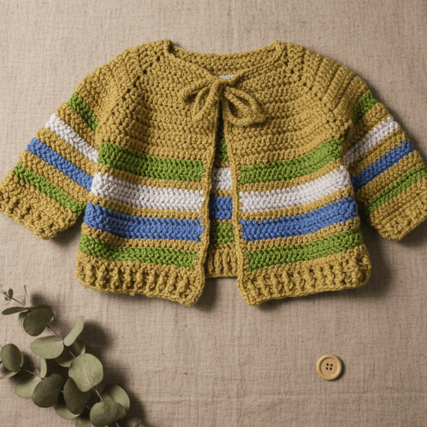 Toddler cardigan ages one to two years old - Stitched Creations