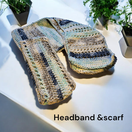 Winter headband and scarf set - Stitched Creations