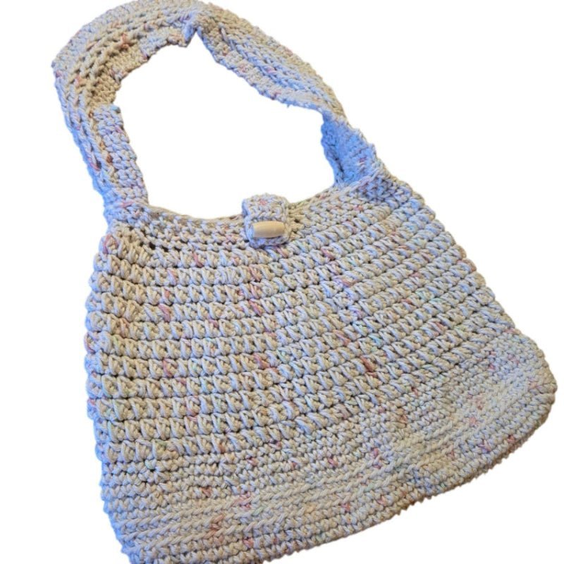Handmade Purse with shoulder strap and button closure - Stitched Creations