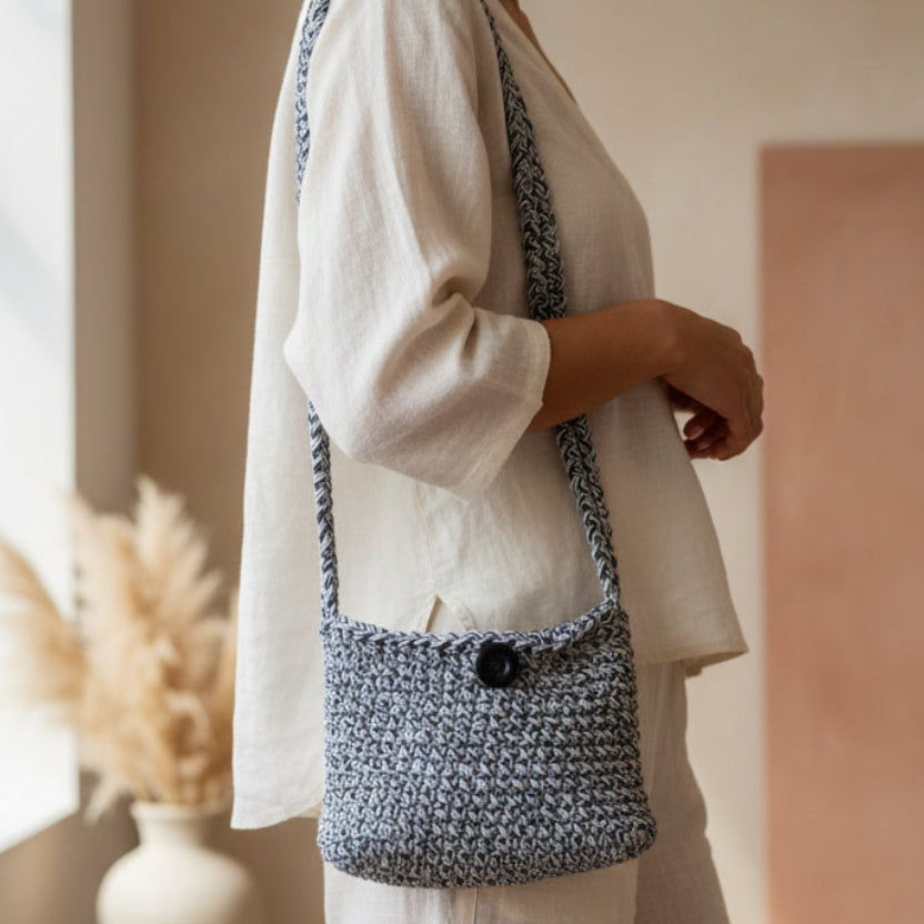 Handmade purse with shoulder strap - Stitched Creations