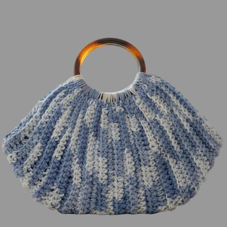 Handmade Purse blue and white in color - Stitched Creations