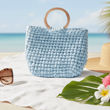 Summer purse with handles handmade - Stitched Creations