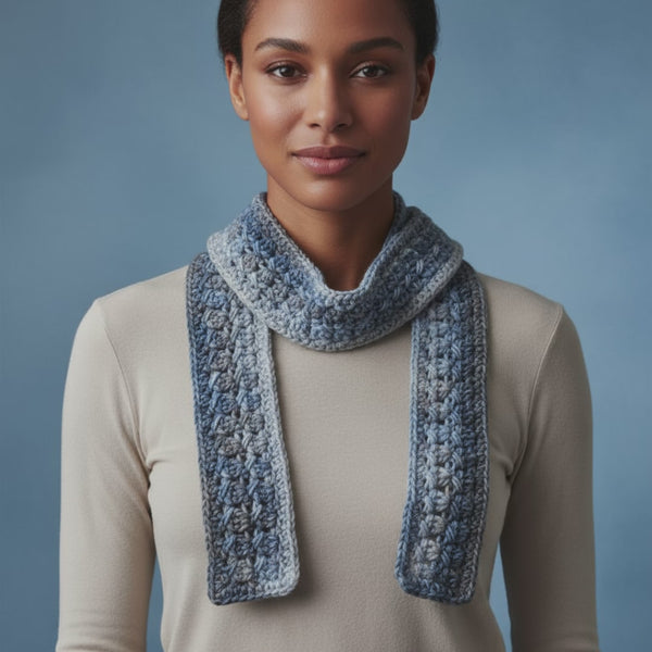 Handmade Blue Gray Decorative Scarf